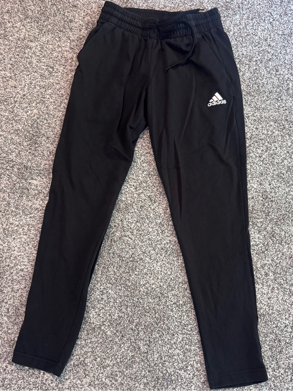 adidas Black Men's Jogger Sweatpants with White Logo, S NWOT
